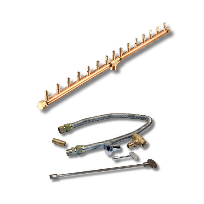 Warming Trends 150K BTU Crossfire CFBL Linear Brass Burner With Waterstop