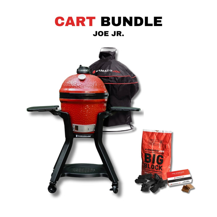 Kamado Joe 13-Inch Red Joe Jr. Ceramic Charcoal Grill With Stand Bundle - KJ13RH