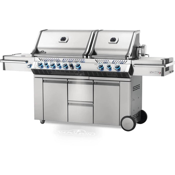 Napoleon Prestige PRO 825 Gas Grill With Infrared Rear Burner, Double Infrared Sear Burner, Side Burner, & Rotisserie Kit