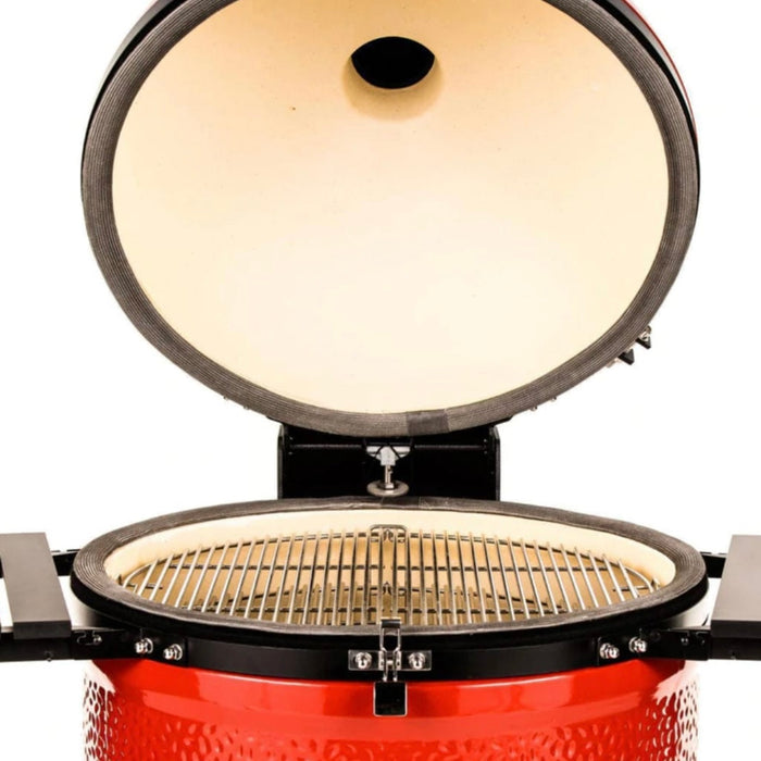 Kamado Joe 18-Inch Red Classic Joe III Ceramic Charcoal Grill With Cart Bundle - KJ15040921