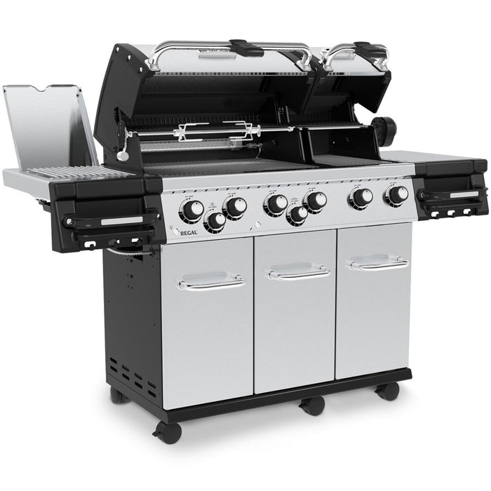 Broil King Regal S 690 PRO IR 6-Burner Natural Gas Grill With Rotisserie & Infrared Side Burner - Stainless Steel - 957947