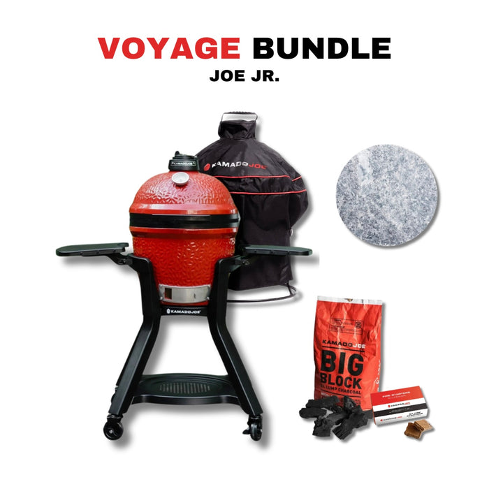 Kamado Joe 13-Inch Red Joe Jr. Ceramic Charcoal Grill With Stand Bundle - KJ13RH