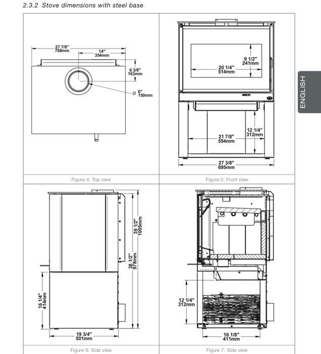 Osburn 28-Inch Inspire 2000 Wood Burning Stove With 30% Tax Credit Eligibility - OB02042