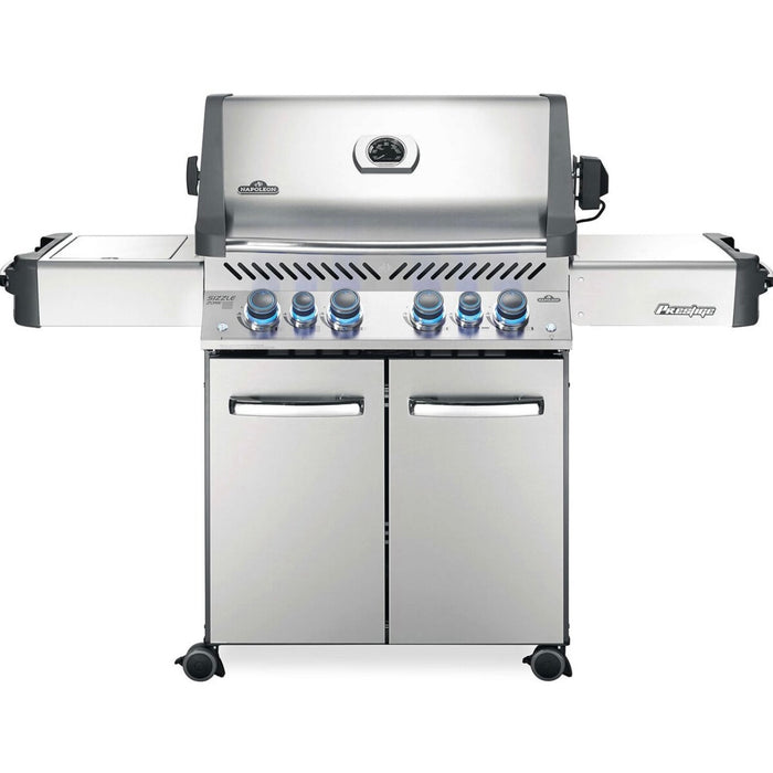 Napoleon Prestige 500 Gas Grill With Infrared Rear Burner, Infrared Side Burner, & Rotisserie Kit