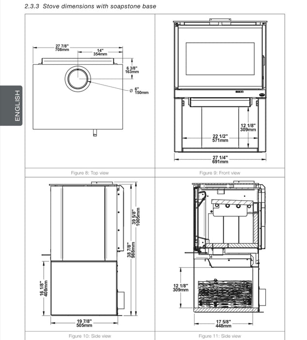 Osburn 28-Inch Inspire 2000 Wood Burning Stove With 30% Tax Credit Eligibility - OB02042