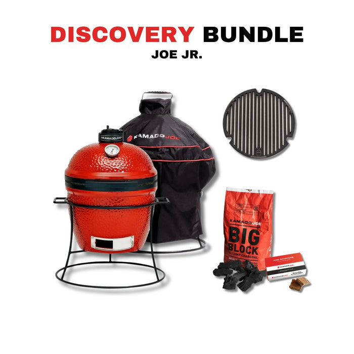 Kamado Joe 13-Inch Red Joe Jr. Ceramic Charcoal Grill With Stand Bundle - KJ13RH