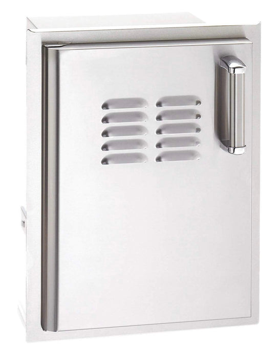 Fire Magic Premium Flush 14-Inch Left-Hinged Soft Close Louvered Single Access Door With Propane Tank Storage - 53820SC-TL