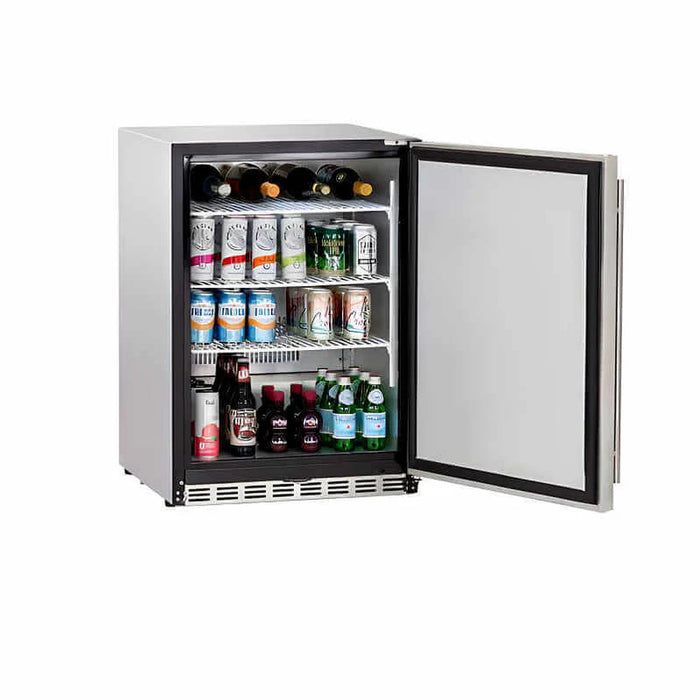 Summerset 24-Inch 5.3 Cu. Ft. Deluxe Right Hinge Outdoor Rated Compact Refrigerator - SSRFR-24D