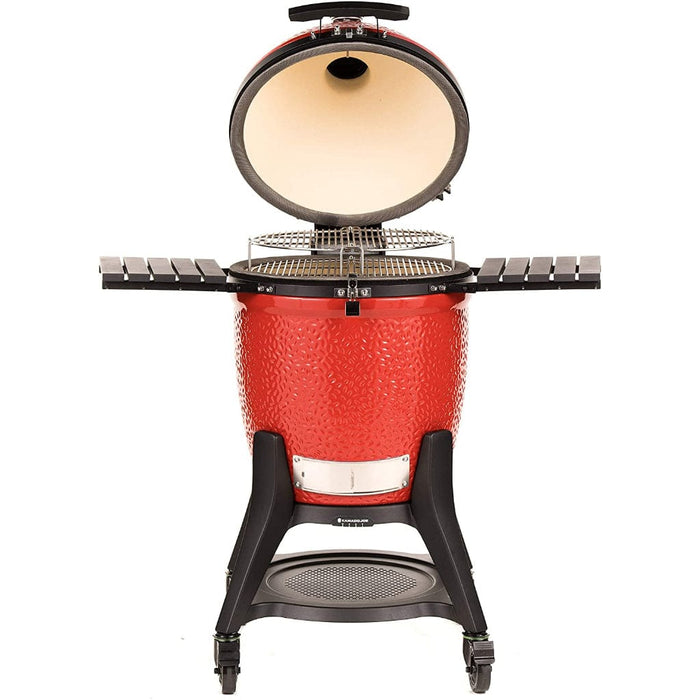 Kamado Joe 18-Inch Red Classic Joe III Ceramic Charcoal Grill With Cart Bundle - KJ15040921