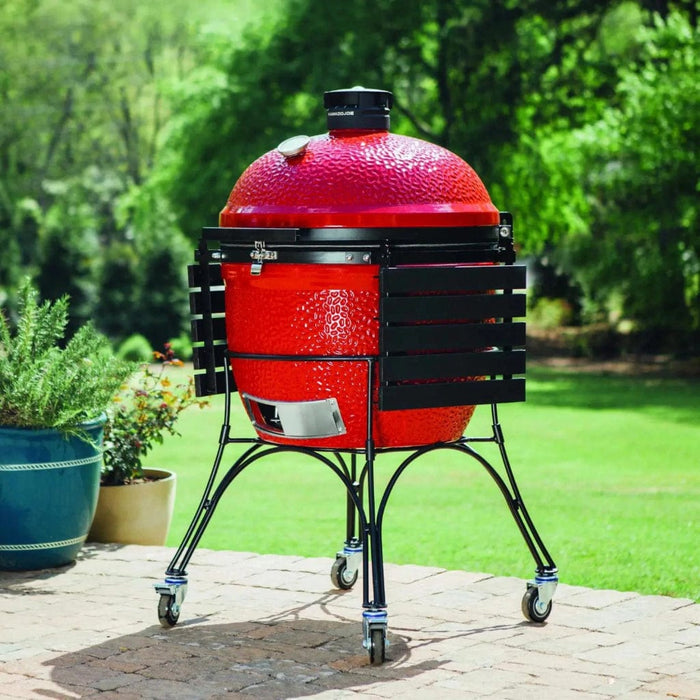 Kamado Joe 24-Inch Red Big Joe II Ceramic Charcoal Grill With Cart Bundle - BJ24RHC