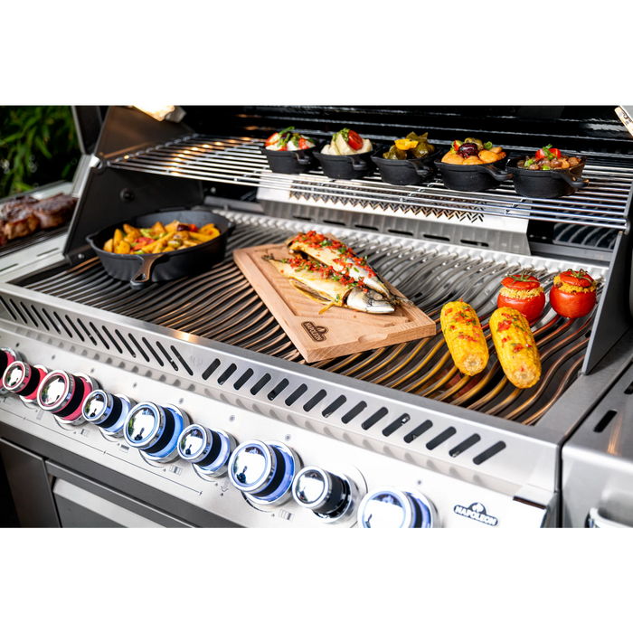 Napoleon Prestige PRO 665 Gas Grill With Infrared Rear Burner, Infrared Side Burner, & Rotisserie Kit