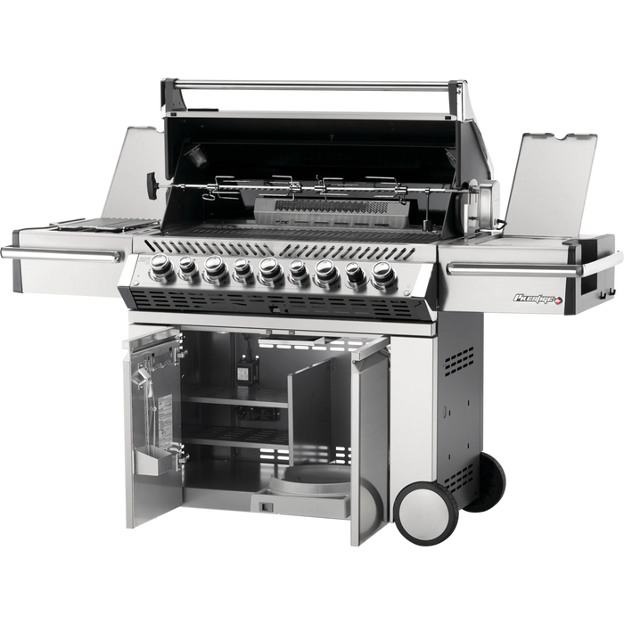 Napoleon Prestige PRO 665 Gas Grill With Infrared Rear Burner, Infrared Side Burner, & Rotisserie Kit