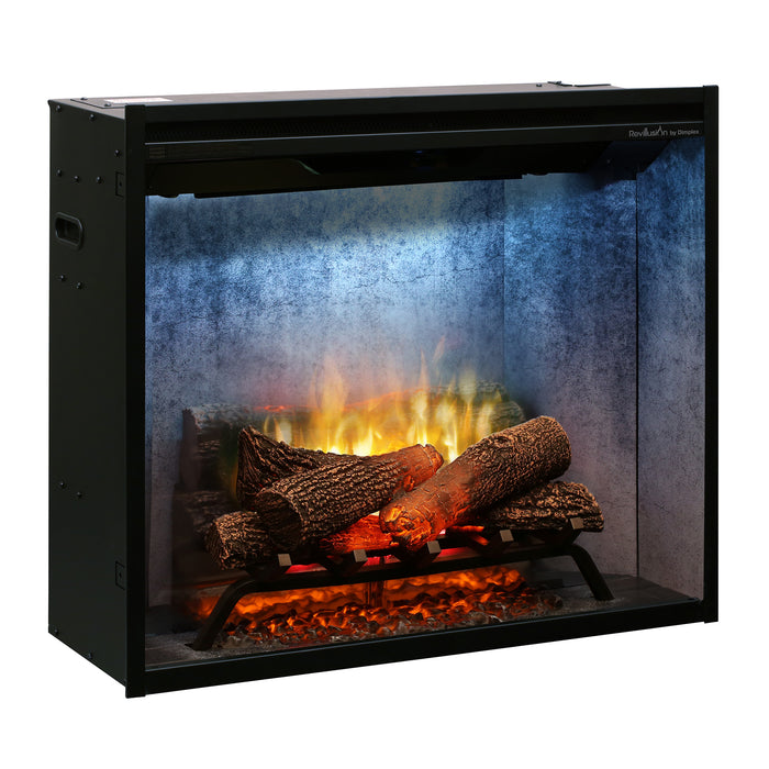 Dimplex Revillusion 30-Inch Built-In Firebox With Front Glass & Plug-Kit, Weathered Concrete - RBF30WC-FG