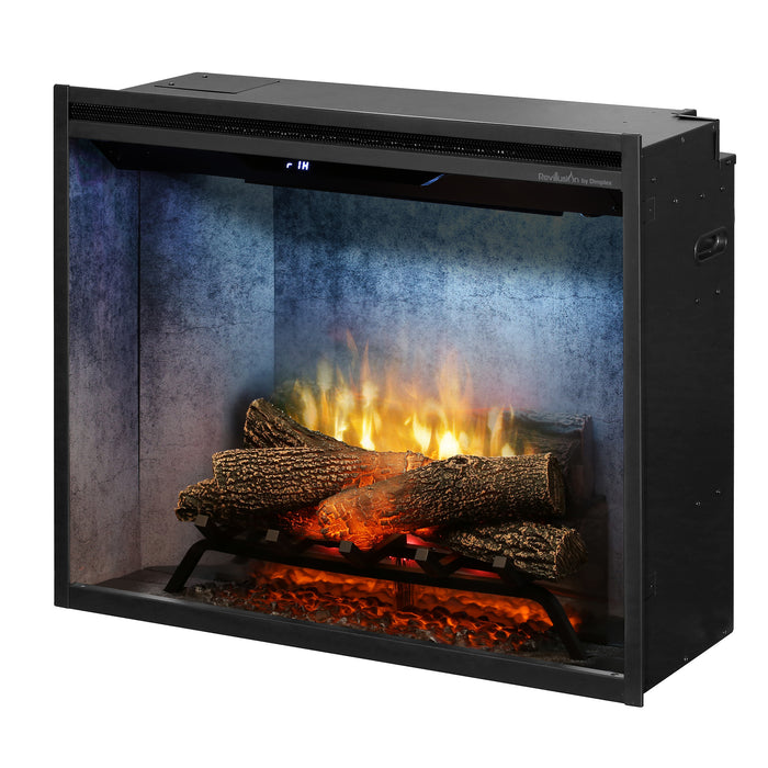 Dimplex Revillusion 30-Inch Built-In Firebox With Front Glass & Plug-Kit, Weathered Concrete - RBF30WC-FG