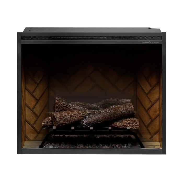 Dimplex Revillusion 30-Inch Built-In Electric Firebox With Glass & Plug Kit Herringbone Brick - RBF30-FG