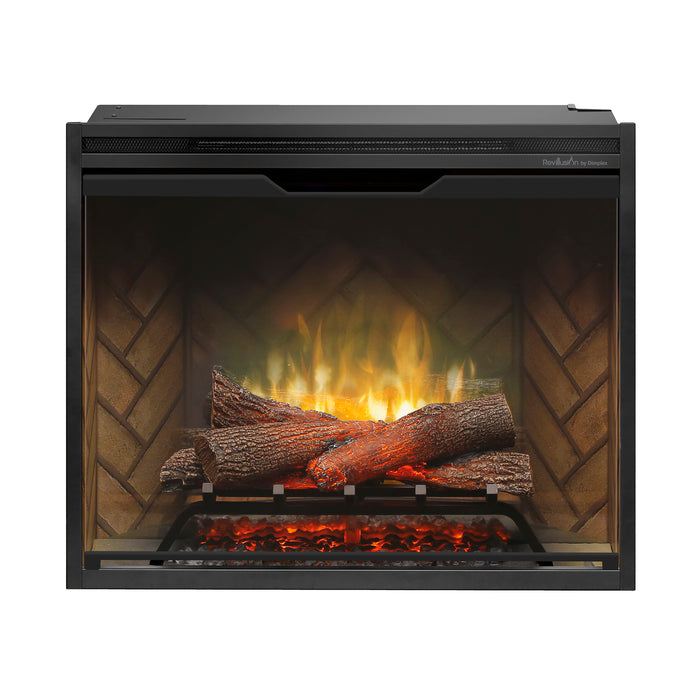 Dimplex Revillusion 30-Inch Built-In Electric Firebox With Glass & Plug Kit Herringbone Brick - RBF30-FG