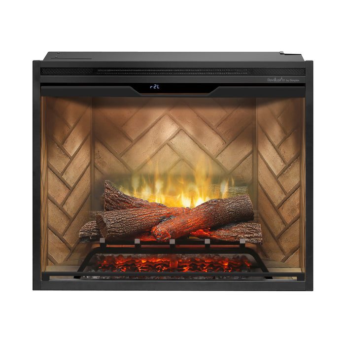 Dimplex Revillusion 30-Inch Built-In Electric Firebox With Glass & Plug Kit Herringbone Brick - RBF30-FG