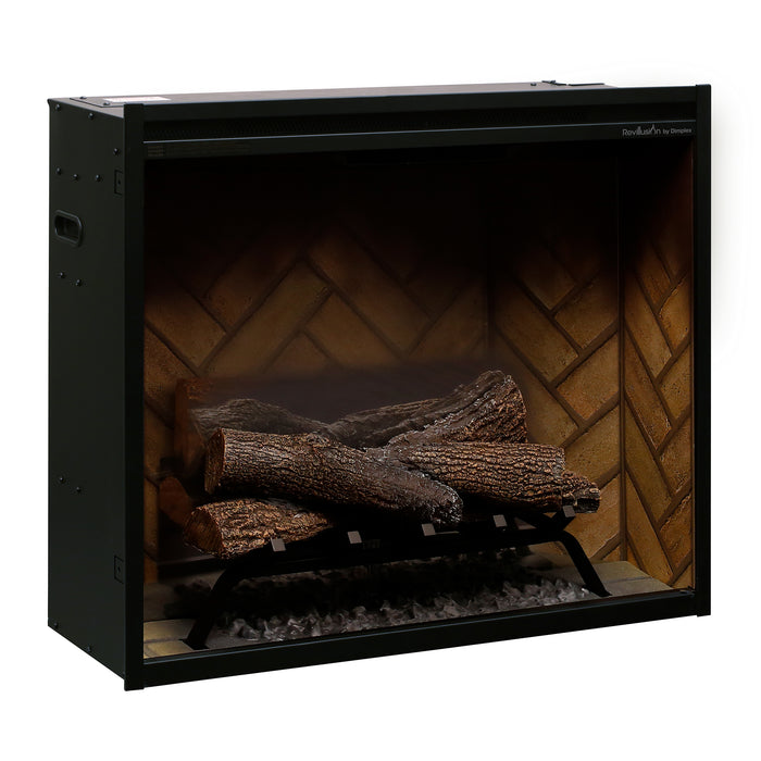 Dimplex Revillusion 30-Inch Built-In Electric Firebox With Glass & Plug Kit Herringbone Brick - RBF30-FG