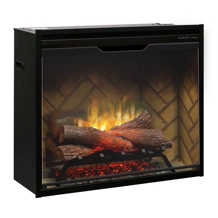 Dimplex Revillusion 30-Inch Built-In Electric Firebox With Glass & Plug Kit Herringbone Brick - RBF30-FG