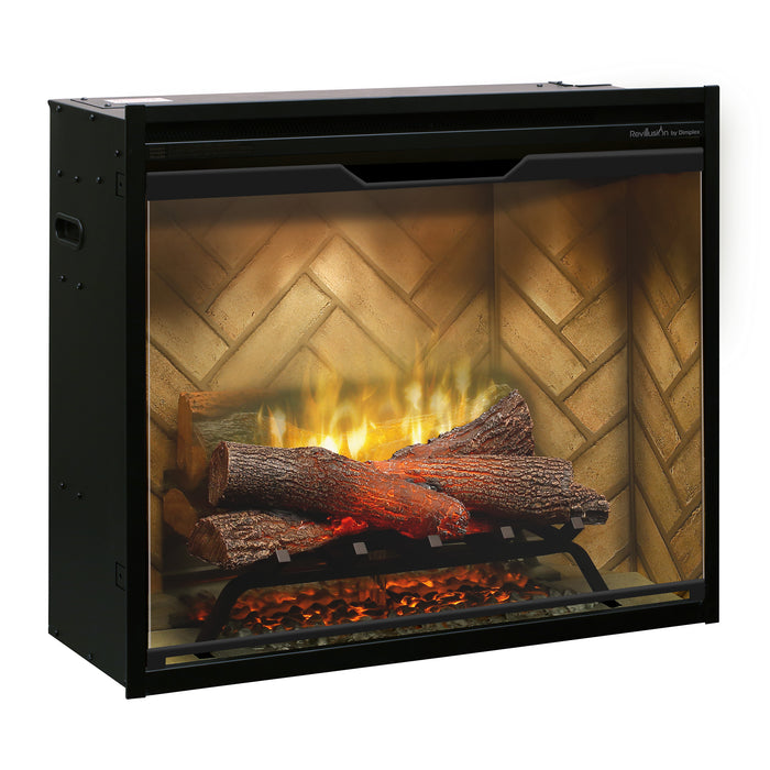 Dimplex Revillusion 30-Inch Built-In Electric Firebox With Glass & Plug Kit Herringbone Brick - RBF30-FG