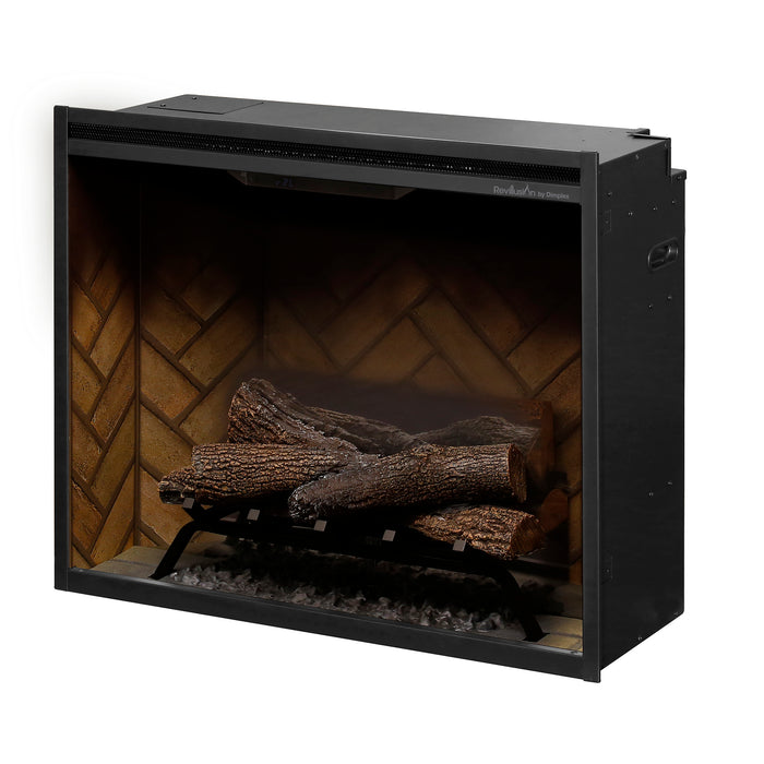 Dimplex Revillusion 30-Inch Built-In Electric Firebox With Glass & Plug Kit Herringbone Brick - RBF30-FG