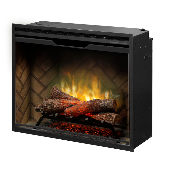 Dimplex Revillusion 30-Inch Built-In Electric Firebox With Glass & Plug Kit Herringbone Brick - RBF30-FG