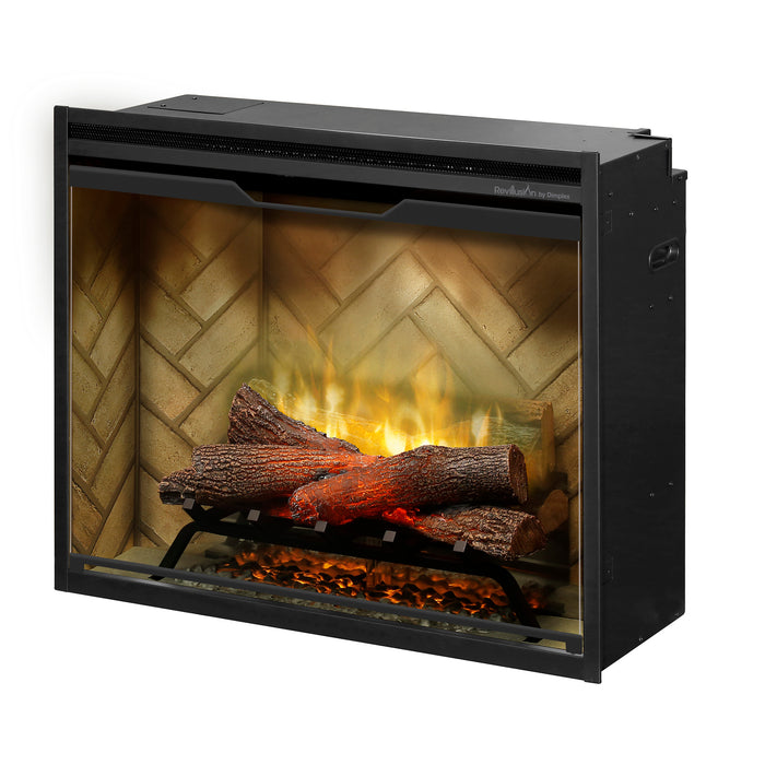 Dimplex Revillusion 30-Inch Built-In Electric Firebox With Glass & Plug Kit Herringbone Brick - RBF30-FG