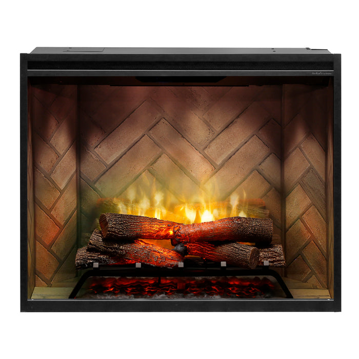 Dimplex Revillusion Portrait 36-Inch Built-In Electric Firebox With Glass & Plug Kit Herringbone Brick - RBF36P-FG