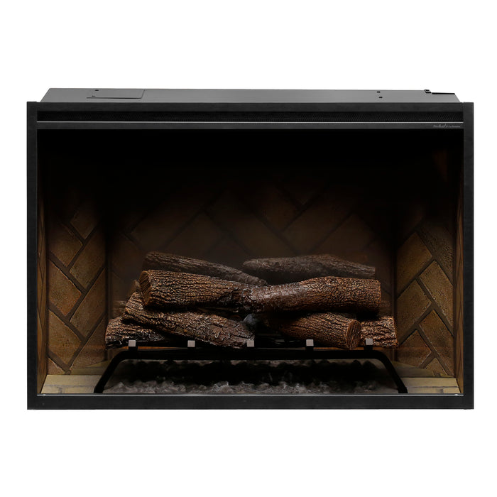 Dimplex Revillusion 36-Inch Built-In Electric Firebox With Glass & Plug Kit Herringbone Brick - RBF36-FG