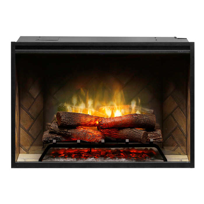 Dimplex Revillusion 36-Inch Built-In Electric Firebox With Glass & Plug Kit Herringbone Brick - RBF36-FG