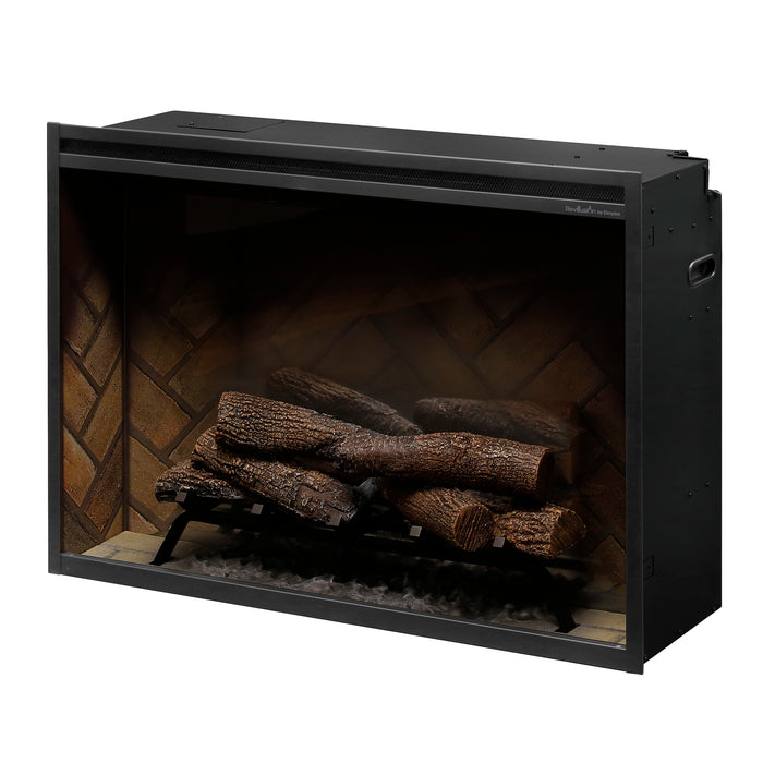 Dimplex Revillusion 36-Inch Built-In Electric Firebox With Glass & Plug Kit Herringbone Brick - RBF36-FG