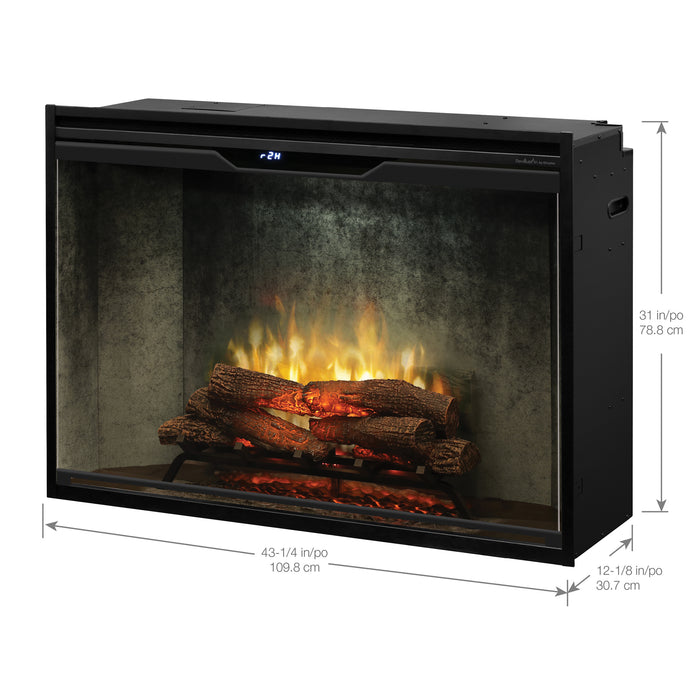 Dimplex Revillusion 42-Inch Built-In Firebox With Glass Pane & Plug Kit, Weathered Concrete - RBF42WC-FG