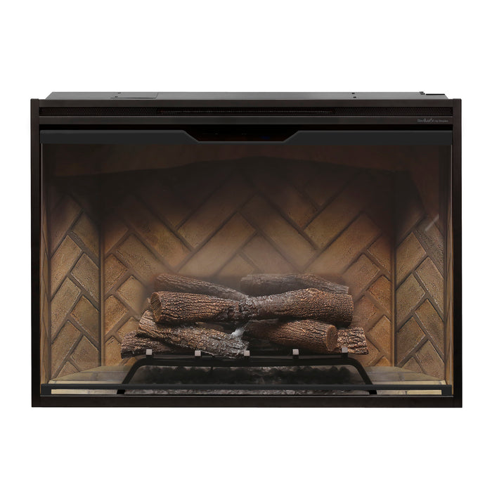 Dimplex Revillusion 42-Inch Built-In Electric Firebox With Glass & Plug Kit Herringbone Brick - RBF42-FG