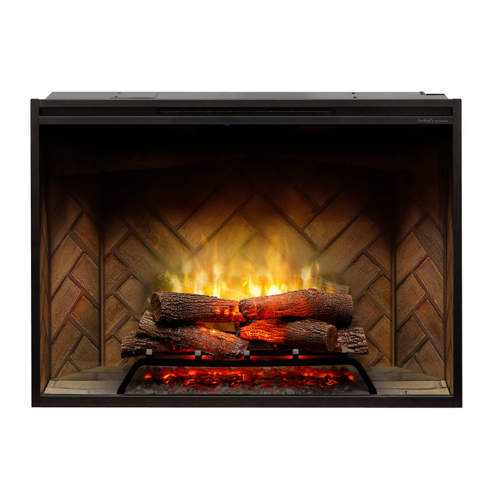 Dimplex Revillusion 42-Inch Built-In Electric Firebox With Glass & Plug Kit Herringbone Brick - RBF42-FG