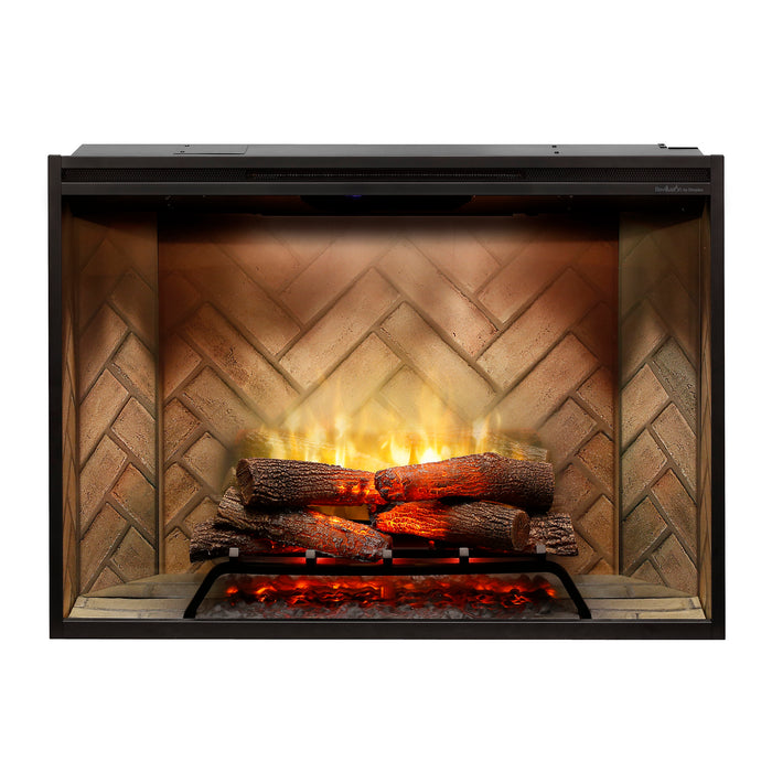 Dimplex Revillusion 42-Inch Built-In Electric Firebox With Glass & Plug Kit Herringbone Brick - RBF42-FG