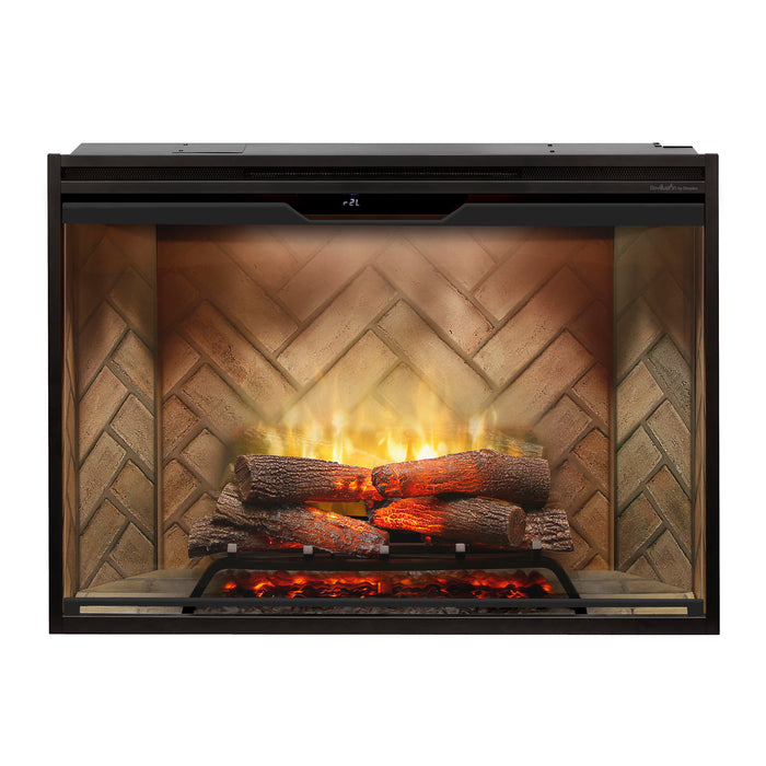 Dimplex Revillusion 42-Inch Built-In Electric Firebox With Glass & Plug Kit Herringbone Brick - RBF42-FG