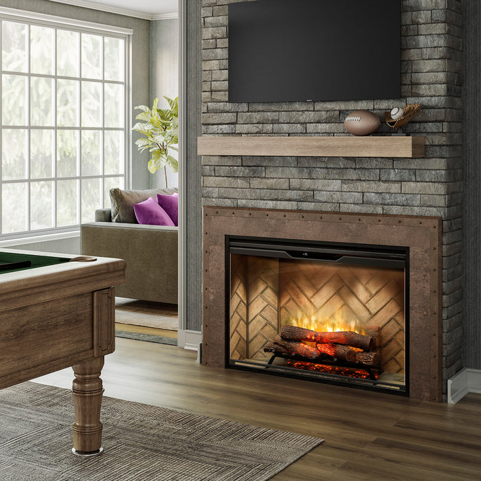 Dimplex Revillusion 42-Inch Built-In Electric Firebox With Glass & Plug Kit Herringbone Brick - RBF42-FG