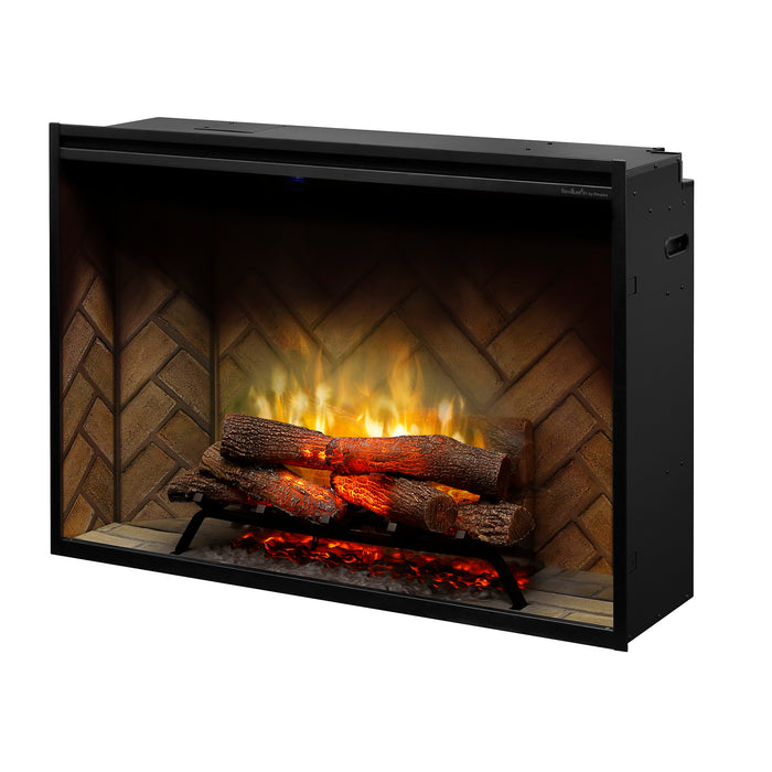 Dimplex Revillusion 42-Inch Built-In Electric Firebox With Glass & Plug Kit Herringbone Brick - RBF42-FG