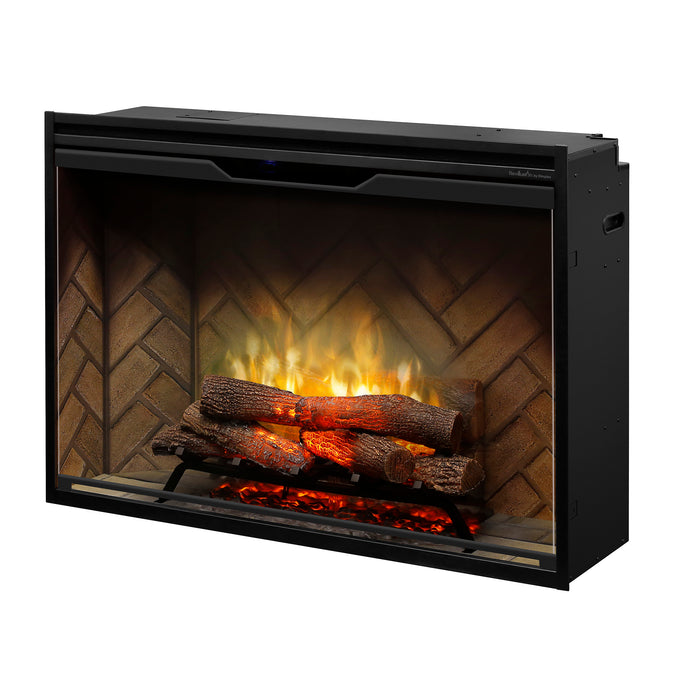 Dimplex Revillusion 42-Inch Built-In Electric Firebox With Glass & Plug Kit Herringbone Brick - RBF42-FG