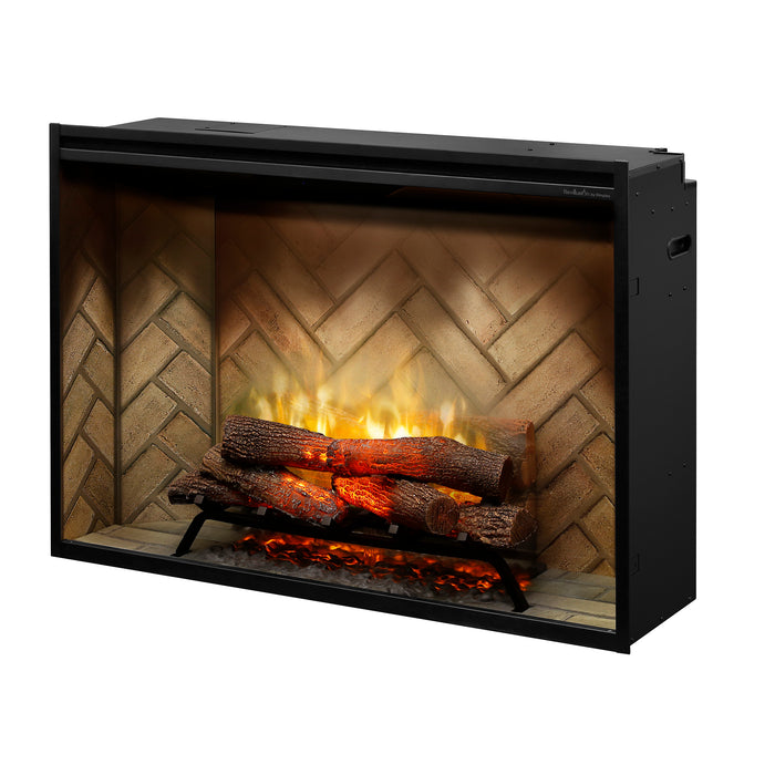 Dimplex Revillusion 42-Inch Built-In Electric Firebox With Glass & Plug Kit Herringbone Brick - RBF42-FG