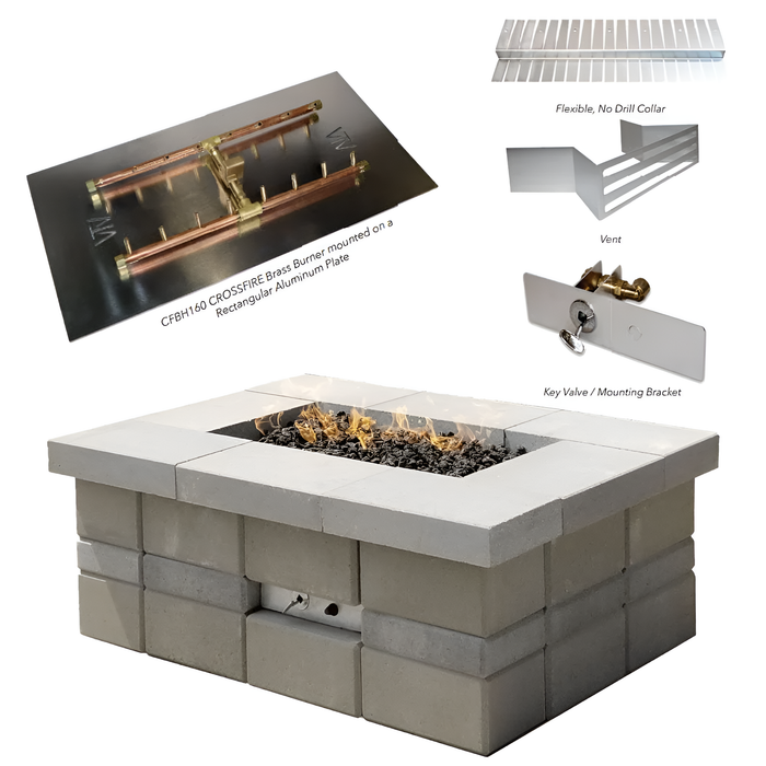 Warming Trends Two-Piece 14x3.5-Inch Fire Pit Vents For Warming Trends Raffinato Specialized Gas Insert Kit - VENTRR