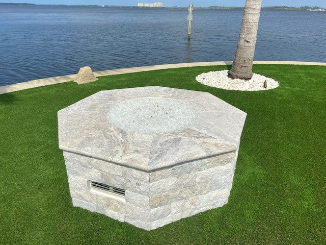 Warming Trends 42x18-Inch Crossfire FO Octagon Aluminum Frame With Concrete Board Attached Ready-To-Finish Fire Pit Kit