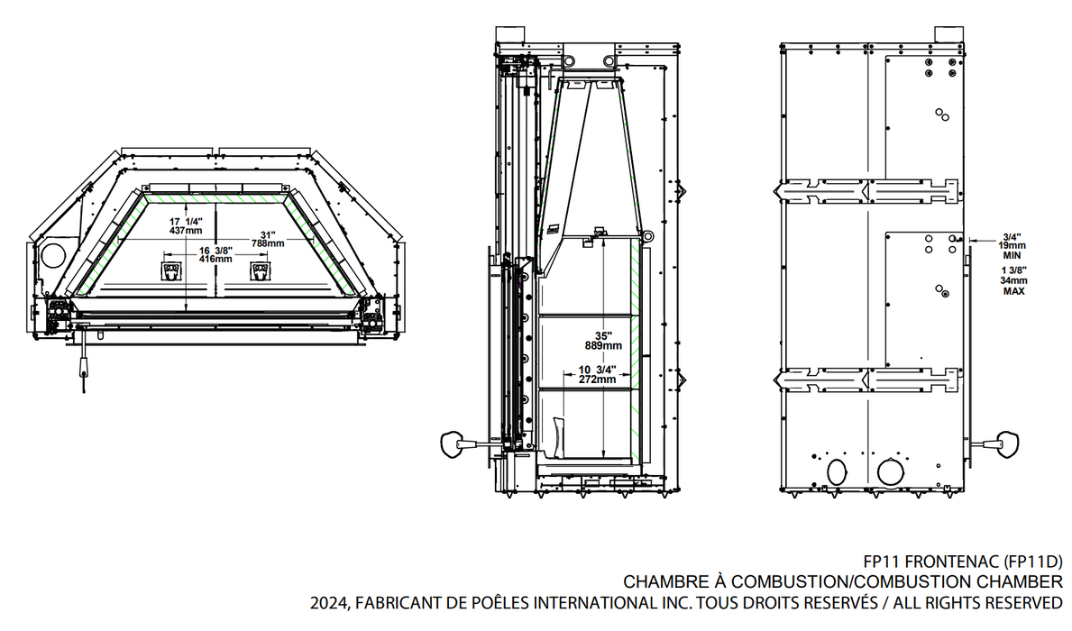 Valcourt Frontenac Wood Fireplace - FP11D