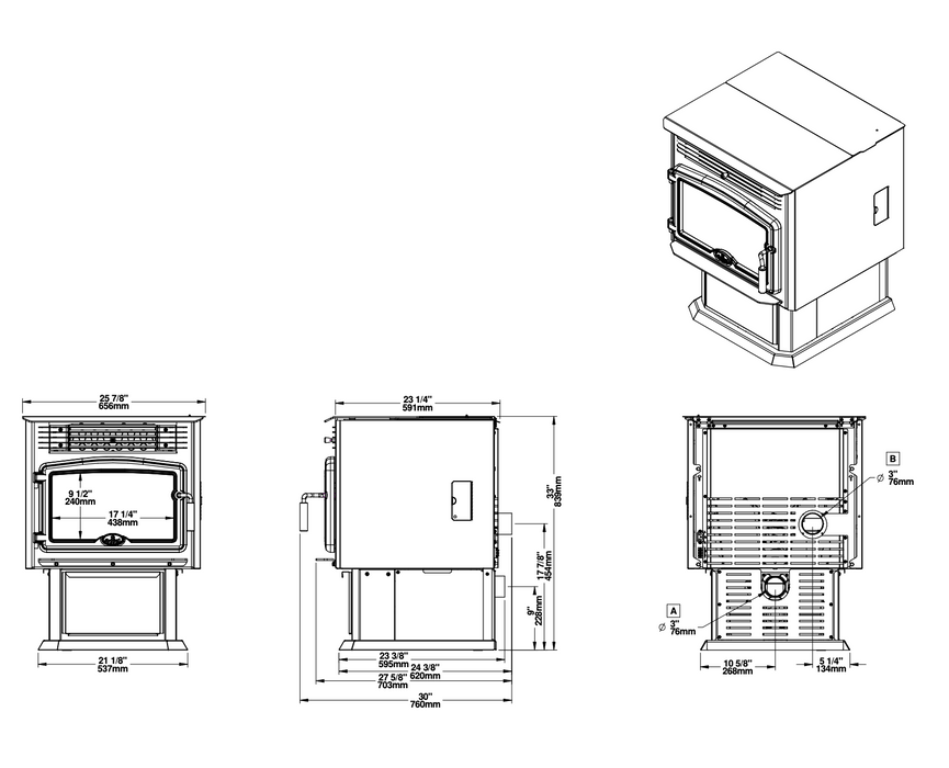 Osburn 2500 Pellet Stove - OP00025