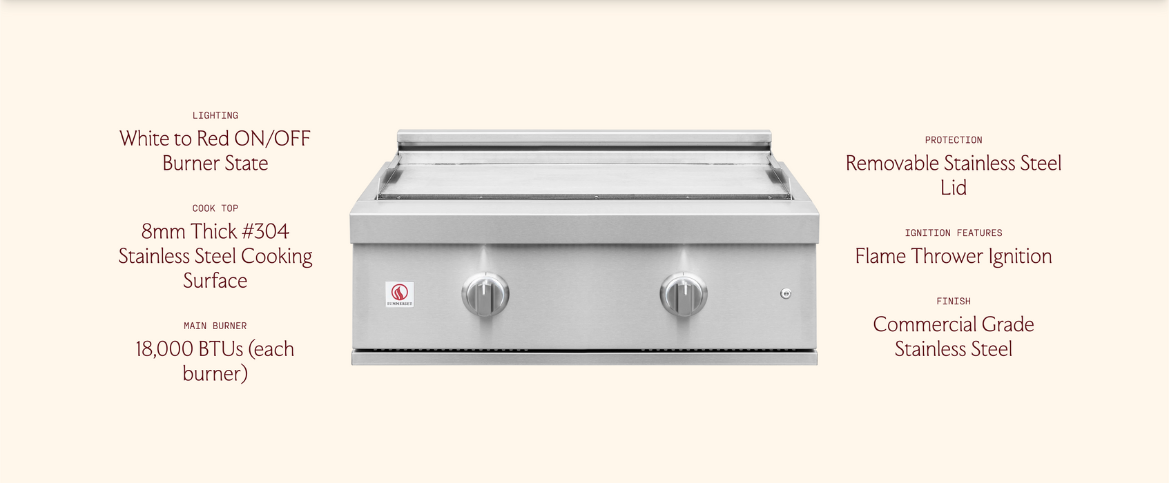 Summerset 30-in 2 Burner Built-In Griddle Pro Grill - GRIDPRO