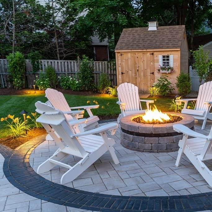 Warming Trends Low Country Palmetto Paver Kits With Crossfire Brass Burner & 31.5" Circular Aluminum Plate