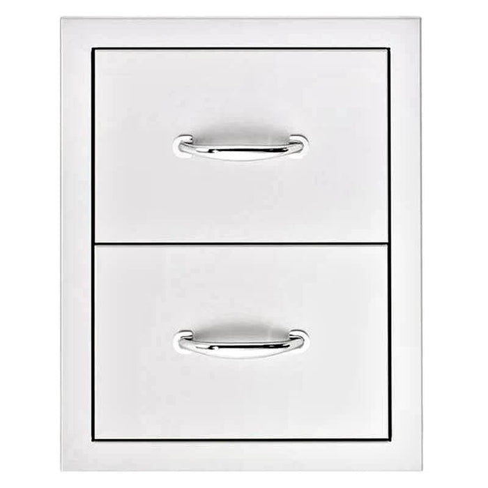 Summerset 17-Inch Stainless Steel Flush Mount Double Access Drawer - SSDR2-17