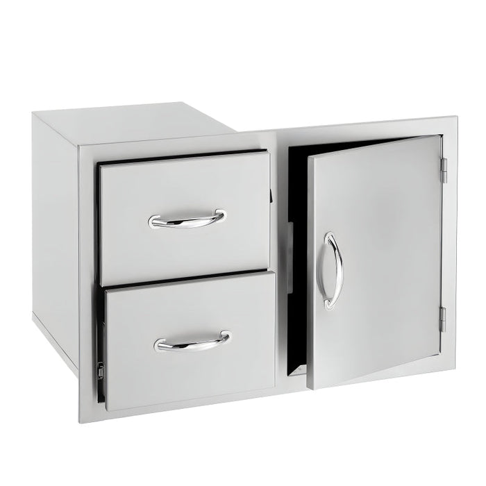 Summerset 33-Inch Flush Mount 2 Drawer & Access Door Combo - SSDC2-33