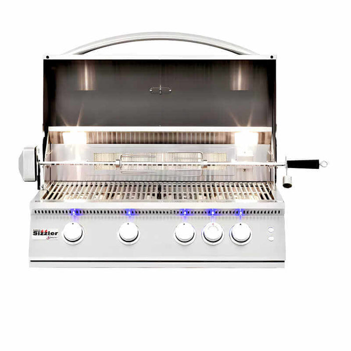 Summerset Sizzler Pro 32-Inch 4-Burner Built-In Natural Gas Grill With Rear Infrared Burner - SIZPRO32-NG