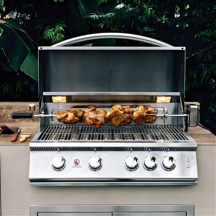 Summerset Sizzler Pro 32-Inch 4-Burner Built-In Natural Gas Grill With Rear Infrared Burner - SIZPRO32-NG